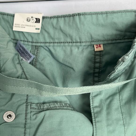 Levi's Green Convertible Cargo Pants High Waist Relaxed Fit Straight Leg - Picture 11 of 16
